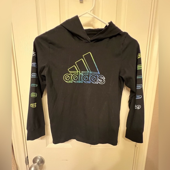 adidas Other - Adidas Multicolor Logo Hooded Long Sleeve T-Shirt Boys Size Small